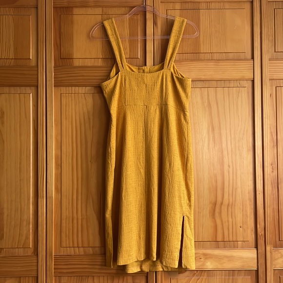 Gold Texture & Thread Button-Front Tank Dress - Picture 4 of 4